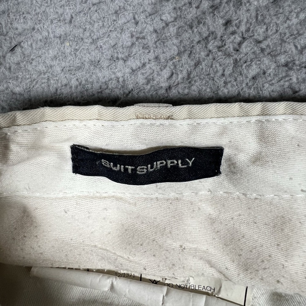 Suitsupply Pants Mens 36x28 Beige 100% Cotton‎ Slim Casual Preppy Pockets - Picture 9 of 13